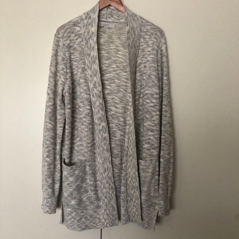 LOFT Open Beige Cardigan - L